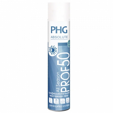 Бытовая всесезонная монтажная пена PHG Absolute PROF 50 с трубочкой 700 ml