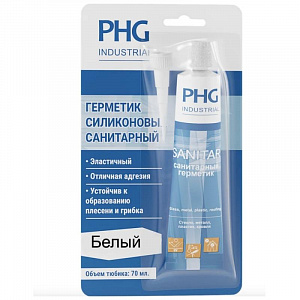 Санитарный герметик PHG Absolute Sanitar блистер (белый) 70 ml