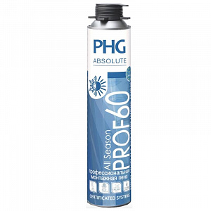 Профессиональная всесезонная монтажная пена PHG Absolute PROF 60 под пистолет 750 ml